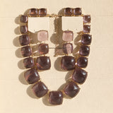 Geometric Candy Clavicle Necklace And Earrings