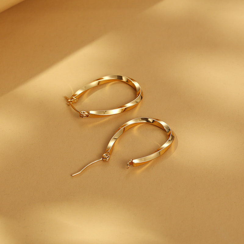 Twisted Wire U-shaped Earring Eardrop Titanium Steel