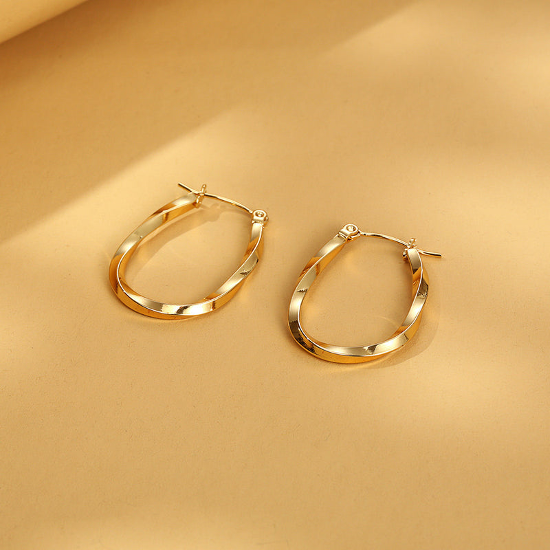Twisted Wire U-shaped Earring Eardrop Titanium Steel