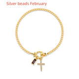 Moon Stone Love Knot Plated 18K Gold Bracelet