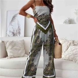 Printed Wrapped Pants Set
