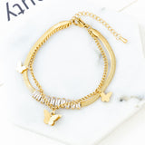 Multi-layer Pendant Gold Bracelet