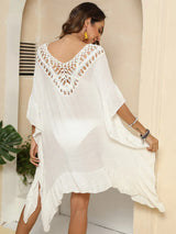 Ruffle edge beach bikini outer cover shirt