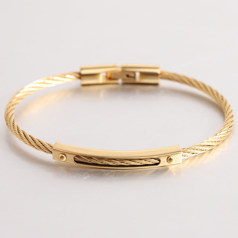 Titanium Steel Cable Fashion Steel Wire Openable Bracelet