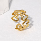 Hollow Titanium Steel Adjustable Love Ring Niche