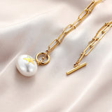 Cross-border European And American Stainless Steel Round Pearl Star Necklace