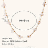 Stainless Steel 18K Gold Plated Natural Gravel Handmade Chain Necklace