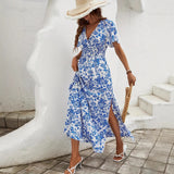 V-neckline Flounced Skirt