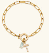 Moon Stone Love Knot Plated 18K Gold Bracelet