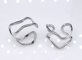 Adjustable Double Line Titanium Vintage Oil Pressure Stainless Steel Ring