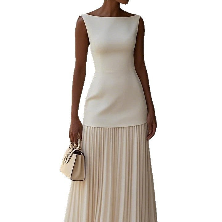 Solid Colour Sleeveless Dress