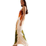 Oblique One Shoulder Ruffle Flower Dress