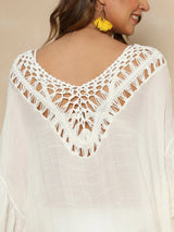 Ruffle edge beach bikini outer cover shirt