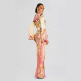 Printed Long Sleeve Floral Dress