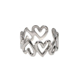 Hollow Titanium Steel Adjustable Love Ring Niche