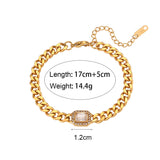 Shannon Stainless Steel Cuban Link Chain Zircon Bracelet or Necklace