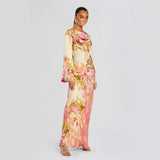 Printed Long Sleeve Floral Dress