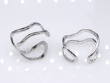 Adjustable Double Line Titanium Vintage Oil Pressure Stainless Steel Ring