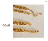 Cuban Link Chain Square Thick Straps Crystal Bracelet