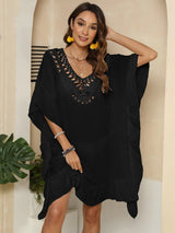 Ruffle edge beach bikini outer cover shirt