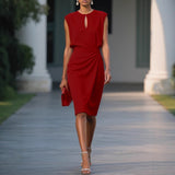 Cross And Knotted Round Neck Dress