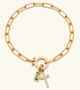 Moon Stone Love Knot Plated 18K Gold Bracelet