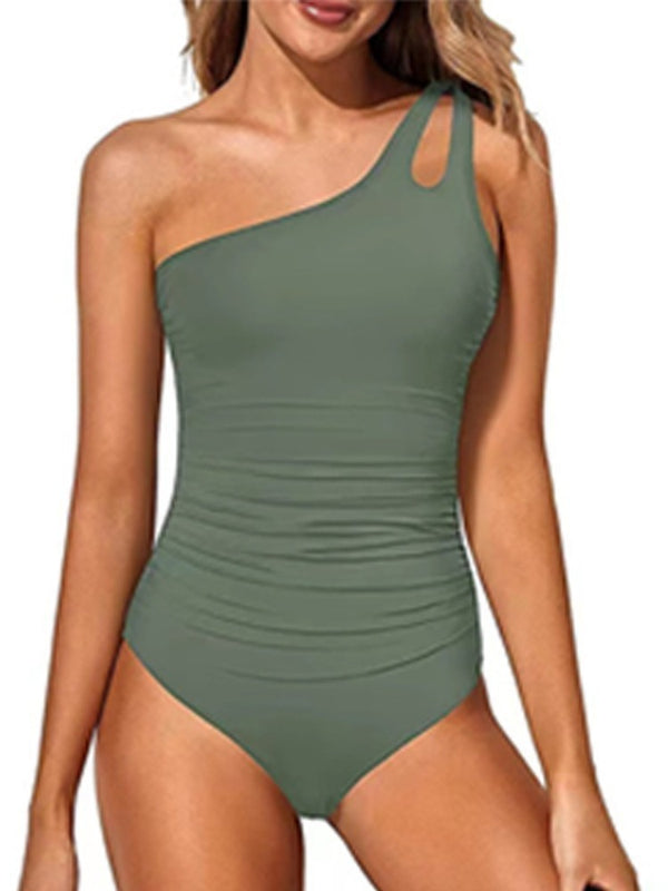 New One-Shoulder Monokini Swimsuit - Backless Design