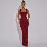 Double-shoulder Strap Sequins Dress