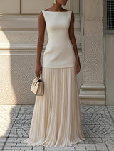 Solid Colour Sleeveless Dress