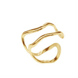 Adjustable Double Line Titanium Vintage Oil Pressure Stainless Steel Ring