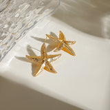 Marine Shell 18K Gold Stainless Steel Starfish Earrings