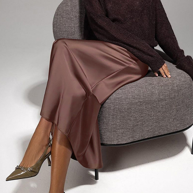 Satin Brown Skirt