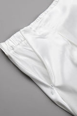 Back Elastic Waist Satin Minx Skirt
