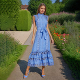 Hollow waist cinching long skirt
