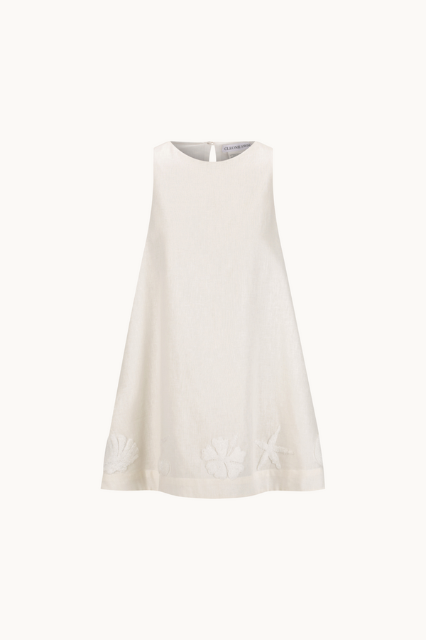 OHANA LINEN MINI DRESS - IVORY