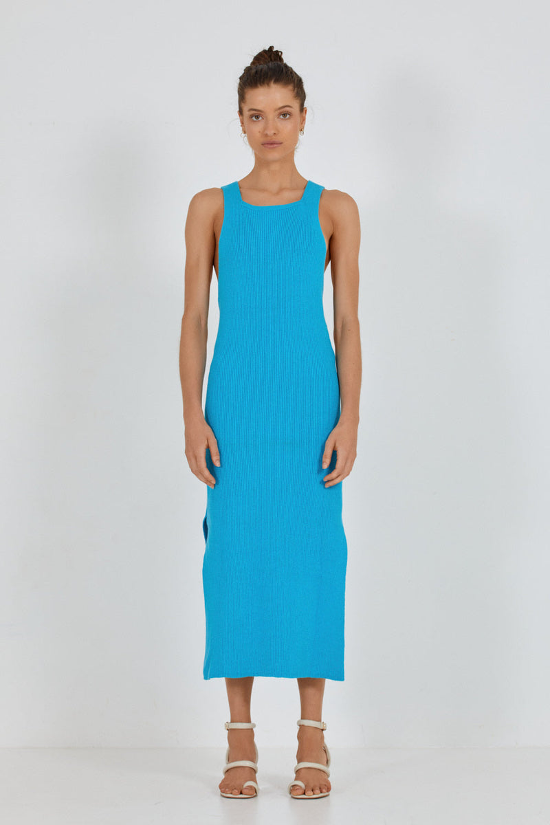 HENDRIX KNIT DRESS - MARLIN BLUE