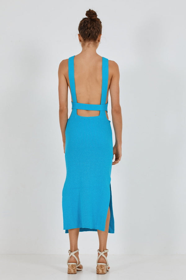 HENDRIX KNIT DRESS - MARLIN BLUE