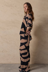 COLEB PANT - ALMOND/BLACK