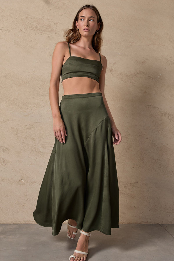 IRIANNA SKIRT - RIFFLE GREEN