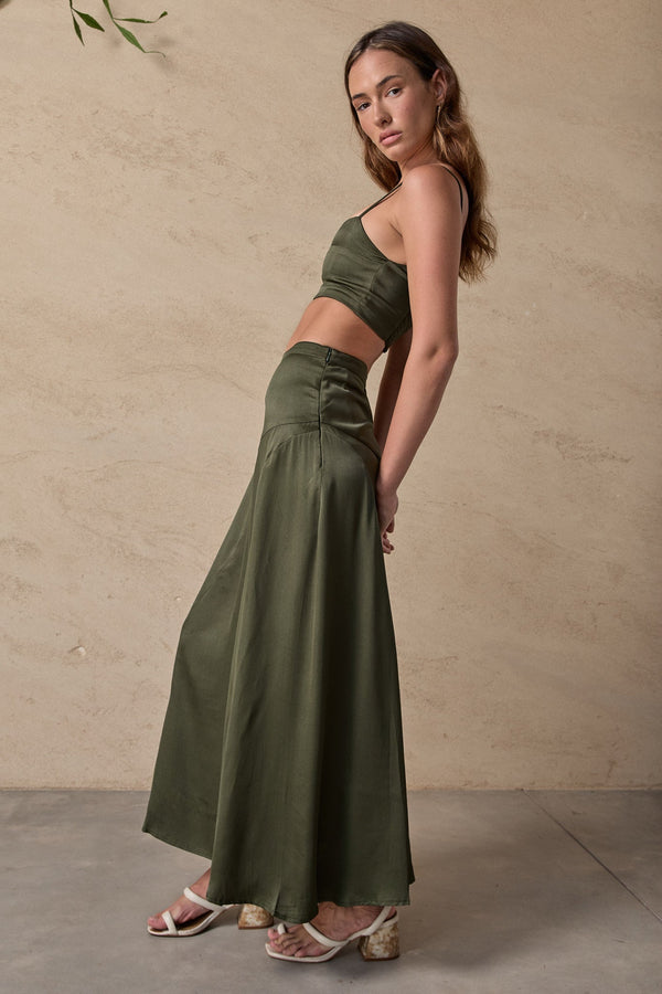 IRIANNA SKIRT - RIFFLE GREEN