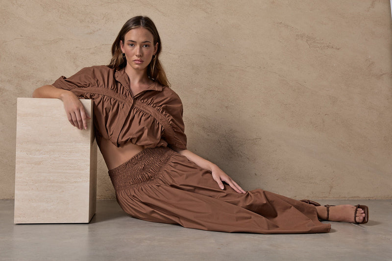 SIENNA SKIRT - CHOCOLATE FONDANT