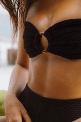 Montce | Black Crochet Tori Bandeau Bikini Top