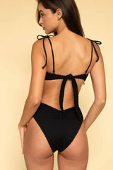 Montce | Black Crochet Tori Bandeau Bikini Top