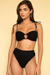 Montce | Black Crochet Tori Bandeau Bikini Top