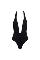 Montce | Black Rib Tropez Tie-Up One-Piece