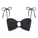 Charcoal Tori Ties Bandeau Bikini Top