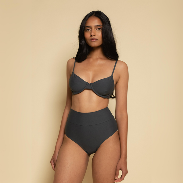 Charcoal Dainty Bikini Top