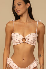 Cherries Tori Ties Bandeau Bikini Top