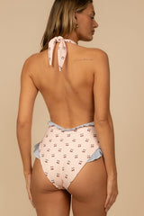 Cherries Tropez Ruffle Edge One-Piece