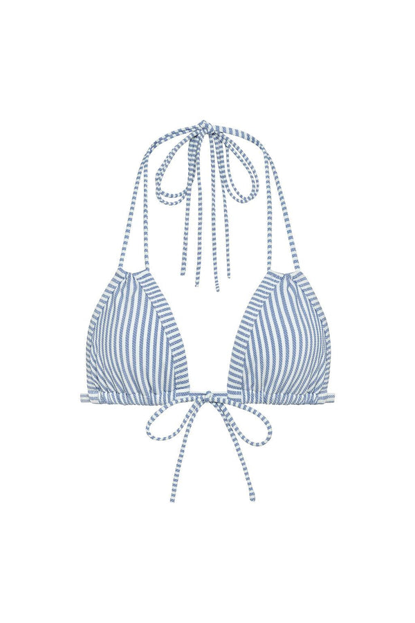 Classic Blue Stripe Euro Bow Bikini Top